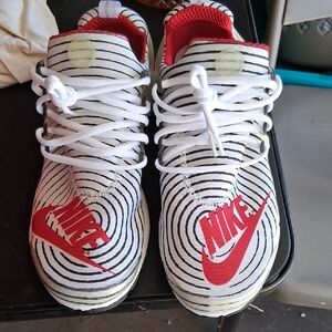 Nike Mens Black and Red Striped Sneakers